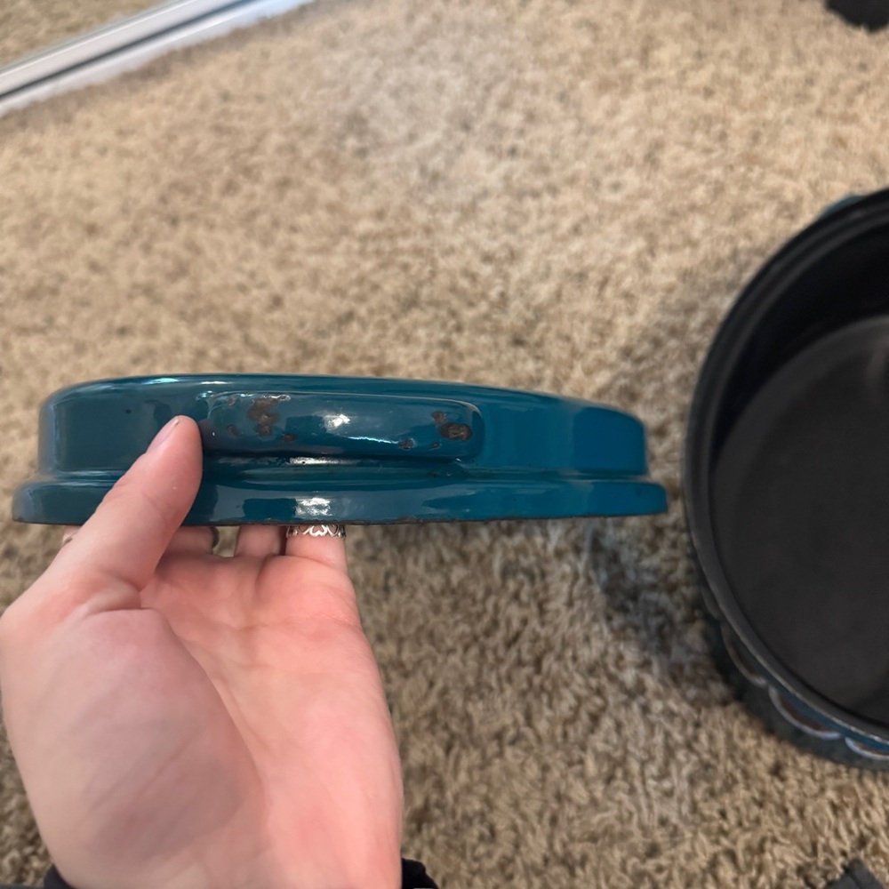 Vintage 70’s Teal Enamel Roasting Pan - Picture 14 of 15